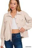 Distressed Corduroy Cropped Jacket
