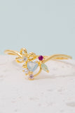 Gold Dipped Cz Floral Ring