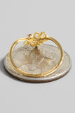 Gold Dipped Cz Floral Ring