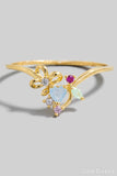 Gold Dipped Cz Floral Ring