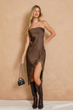 Satin Espresso Lace Dress