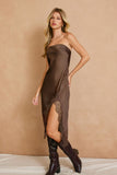 Satin Espresso Lace Dress