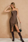 Satin Espresso Lace Dress