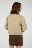 Corduroy Contrast Jacket (Khaki)