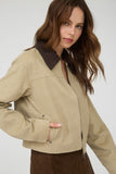 Corduroy Contrast Jacket (Khaki)