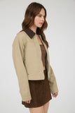 Corduroy Contrast Jacket (Khaki)