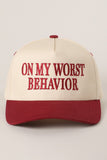 On My Worst Behavior Hat (Burgundy)