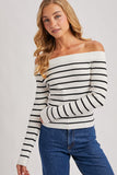 Weekend Waves Stripe Top (Ivory)