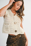 Cierra Chunky Knit Vest (Cream)