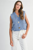 Cierra Chunky Knit Vest (Periwinkle)