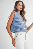 Cierra Chunky Knit Vest (Periwinkle)