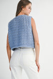 Cierra Chunky Knit Vest (Periwinkle)