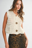 Cierra Chunky Knit Vest (Cream)