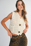 Cierra Chunky Knit Vest (Cream)
