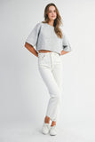Maggie Button Down Crop Cardigan (Heather Gray)