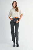 Maggie Button Down Crop Cardigan (Cream)