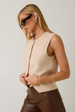 Sleeveless Button Front Sweater Top