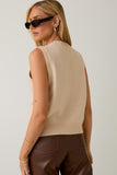 Sleeveless Button Front Sweater Top