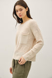 Hannah Wide Neck Sweater (Cream)