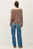 Hannah Wide Neck Sweater (Cocoa)