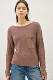 Hannah Wide Neck Sweater (Cocoa)