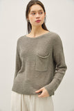Hannah Wide Neck Sweater (Sage)