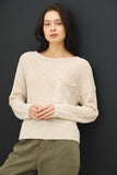 Hannah Wide Neck Sweater (Cream)