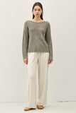 Hannah Wide Neck Sweater (Sage)