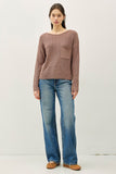 Hannah Wide Neck Sweater (Cocoa)