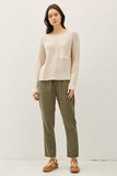 Hannah Wide Neck Sweater (Cream)