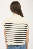 Ryland Stripe Mock Neck Sweater (Ivory)