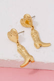 Western Heart And Cowboy Boots Dangle Earrings