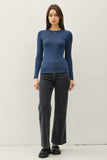 Core Ribbed Knit Top (Teal)