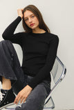Core Ribbed Knit Top (Black)