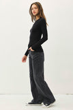 Core Ribbed Knit Top (Black)