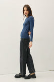 Core Ribbed Knit Top (Teal)