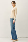 Core Ribbed Knit Top (Cream)