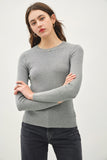 Core Ribbed Knit Top (H Grey)