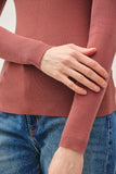 Core Ribbed Knit Top (Marsala)