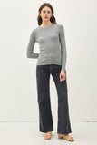 Core Ribbed Knit Top (H Grey)