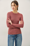 Core Ribbed Knit Top (Marsala)