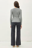 Core Ribbed Knit Top (H Grey)