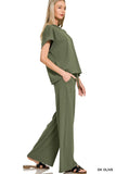 Lounge Club Tee & Pants Set (Dark Olive)