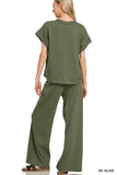 Lounge Club Tee & Pants Set (Dark Olive)