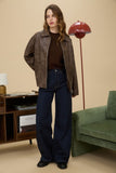 Presley Faux Leather Jacket (Brown)