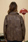 Presley Faux Leather Jacket (Brown)