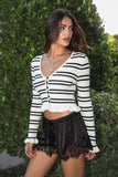 Reese Striped Peplum Cardigan