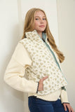 Floral Zip-up Puffer Vest