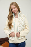 Floral Zip-up Puffer Vest