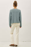 Studio Cable Knit Sweater (Retro Blue)